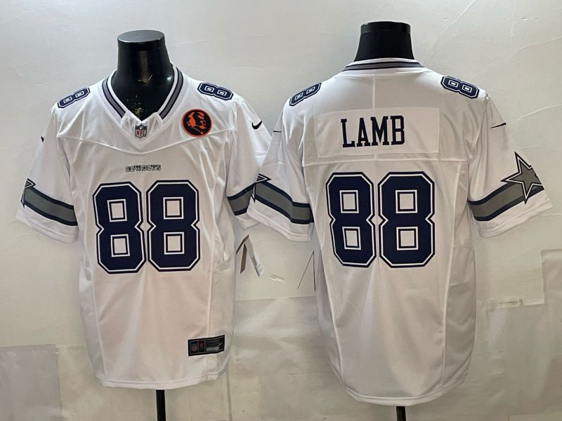 2026 Men Dallas Cowboys #88 Lamb White 6th generations Throwback Nike Limited NFL Jersey style 005